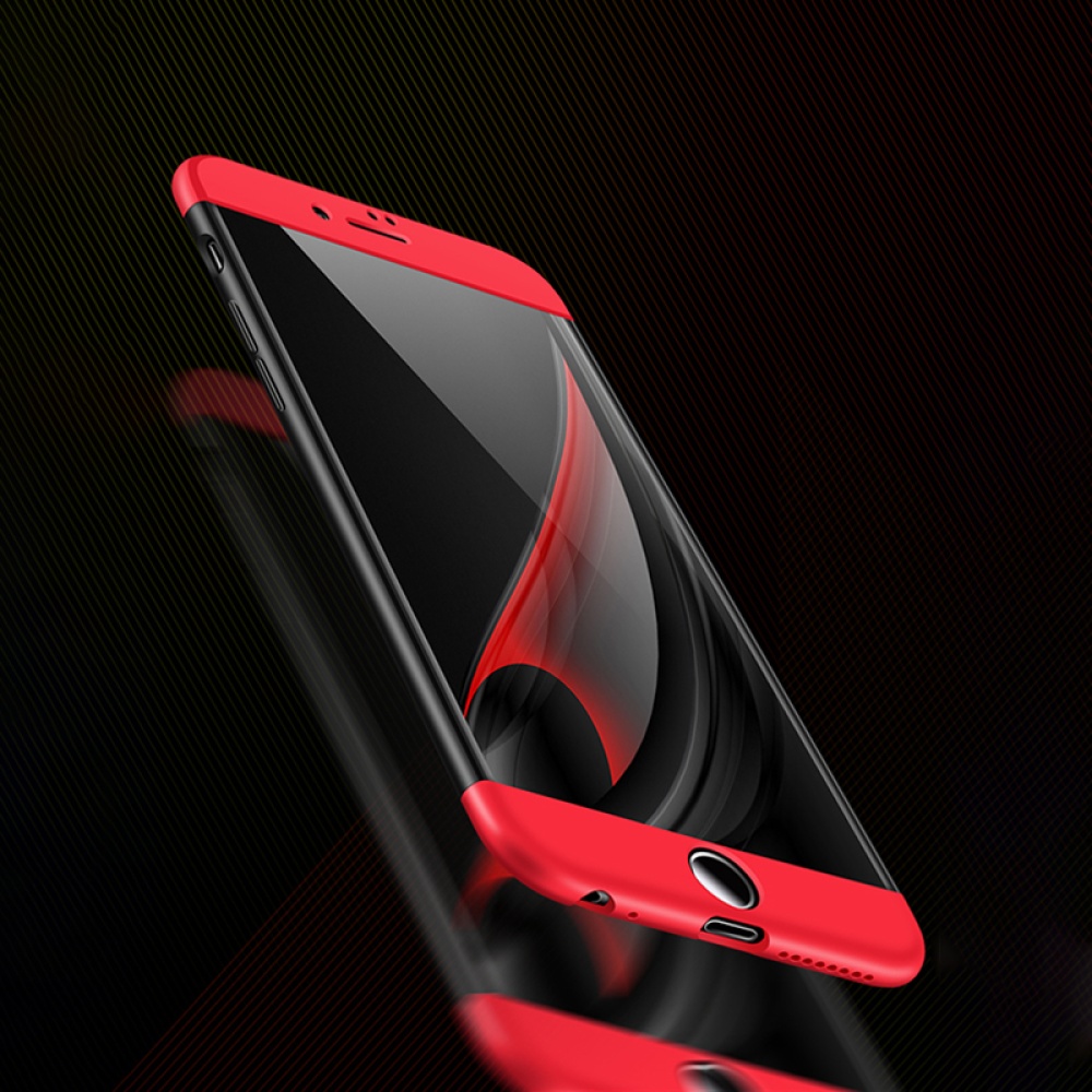 For iPhone 6/6S 3 in 1 360 Degree Non-slip Shockproof Full Protective Case Red black red - Image 2