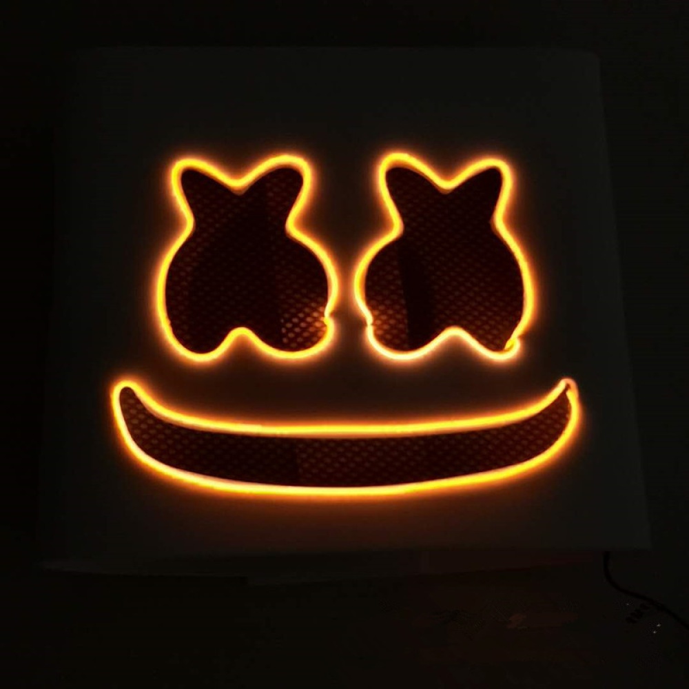 Electrosyllable Marshmallow DJ Headset Luminous Cover Mask for Halloween yellow - Image 2