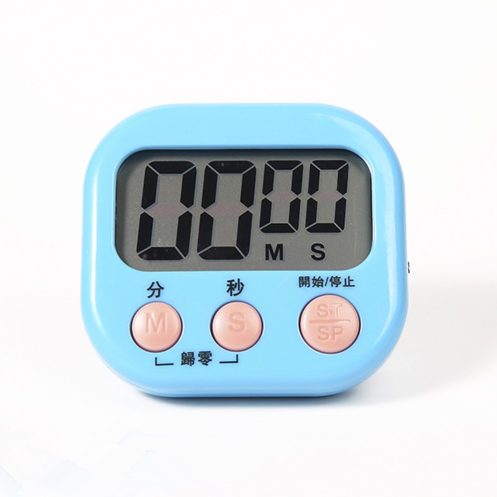 Baking Timer Kitchen Alarm Clock Countdown Stopwatch Student Chronograph Electronic Reminder blue