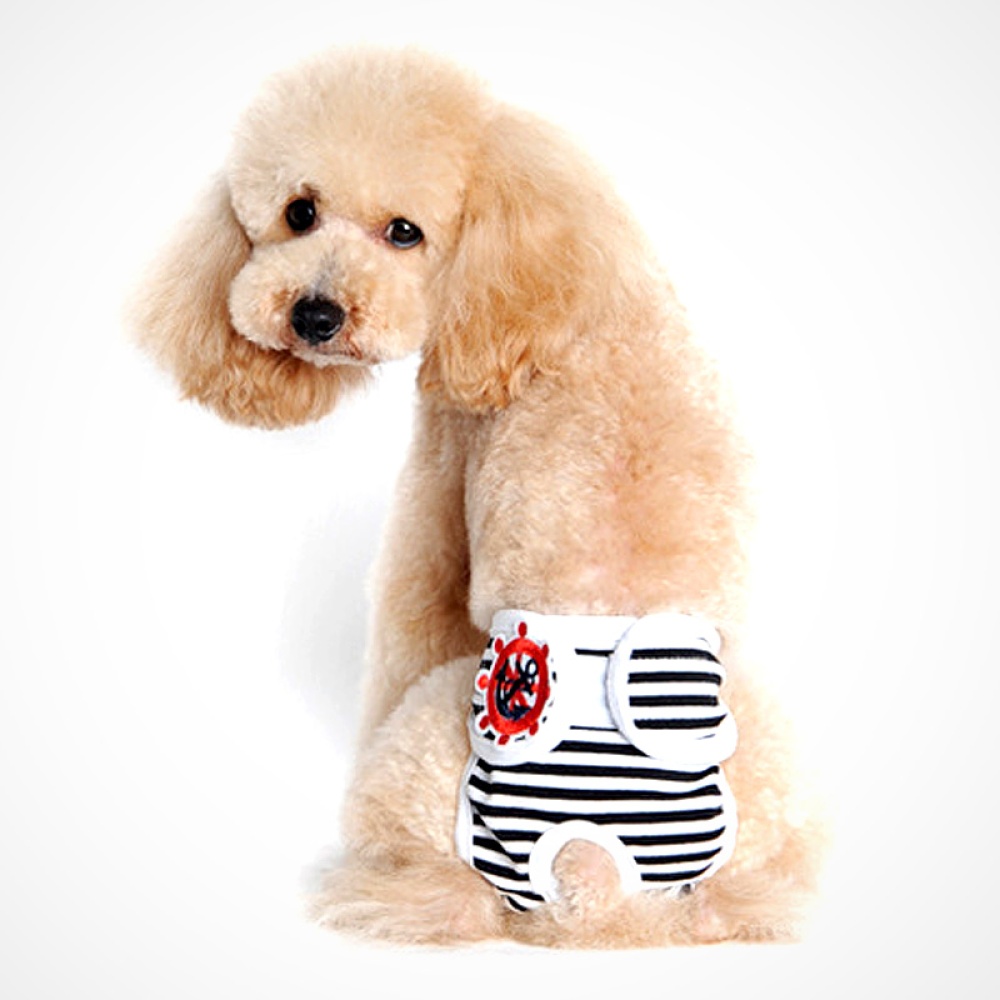 Cute Pet Dog Physiological Pants Sanitary for Female Underwear Black and white strip_M - Image 2