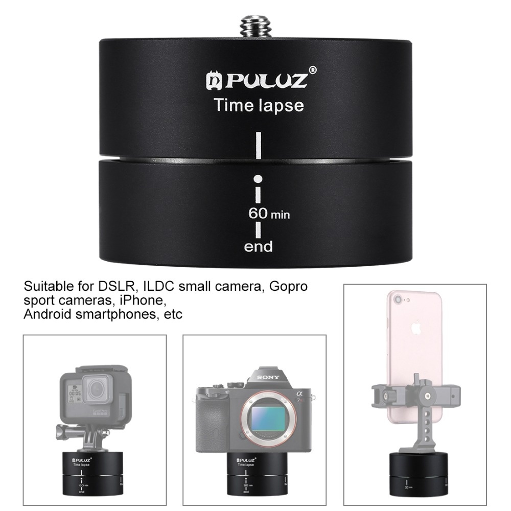 PULUZ Camra Timelapse 360 Panoramic Panning Rotation Gopro Stabilizer Tripod Head Adapter 360TL-60 - Image 2