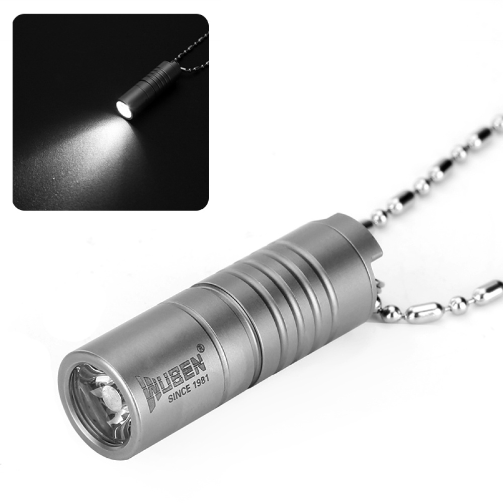 Wuben G337 Mini Flashlight - CREE LED, 130 Lumen, IPX8 Waterproof, Fashionable Neck Chain, Titanium Alloy Body - Image 2