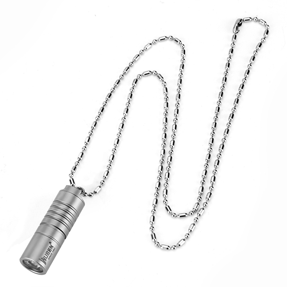 Wuben G337 Mini Flashlight - CREE LED, 130 Lumen, IPX8 Waterproof, Fashionable Neck Chain, Titanium Alloy Body - Image 3