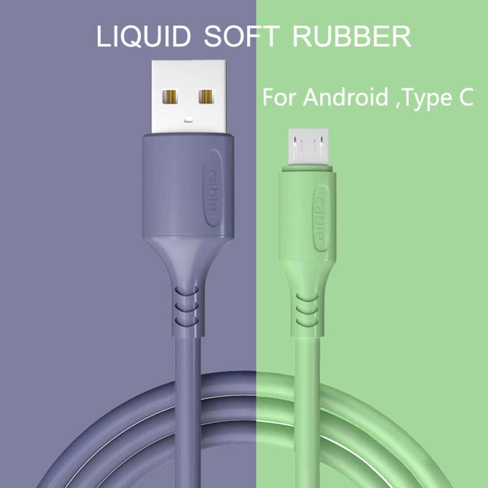 1.2m Micro USB Type-C Android Fast Charging Magnet Liquid Line for Samsung Huawei green_type-c - Image 2