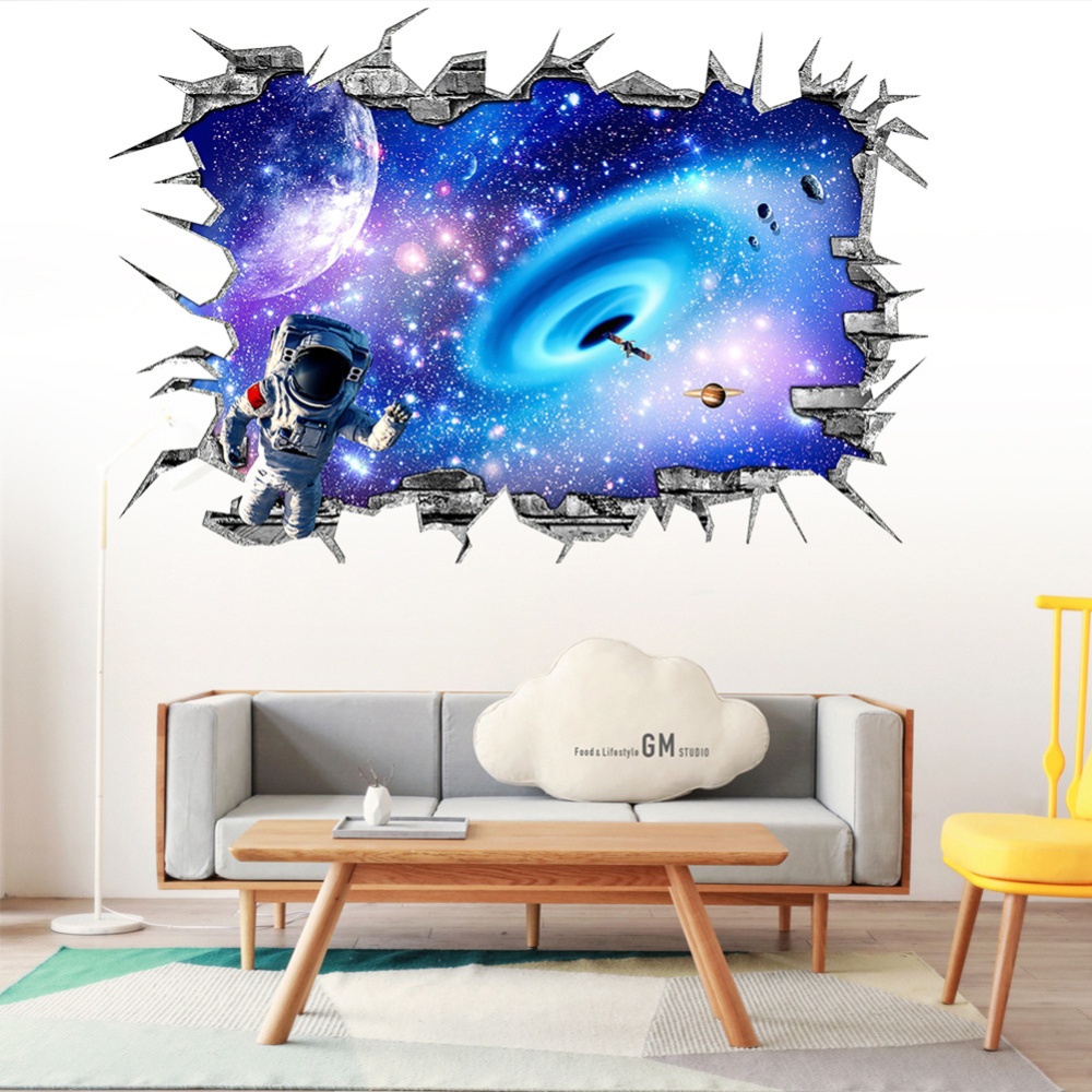 3D Wall Sticker Starry Sky Adhesive Waterproof PVC Wallpaper Decal Children's Room Decoration L-57 * 90CM - Image 2