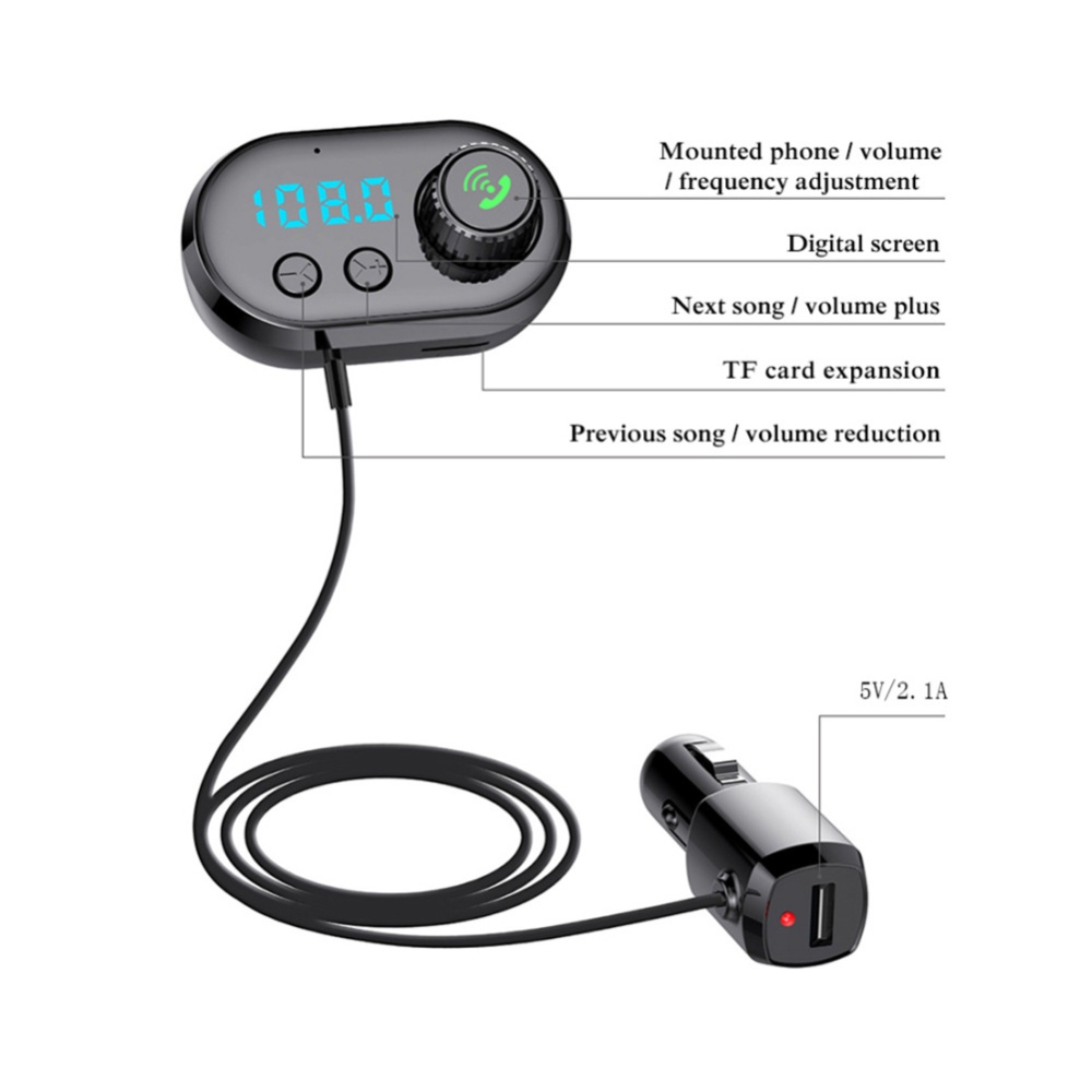 5V2.4A Car Blutooth MP3 Player with Solid Aromatherapy Core black - Image 2