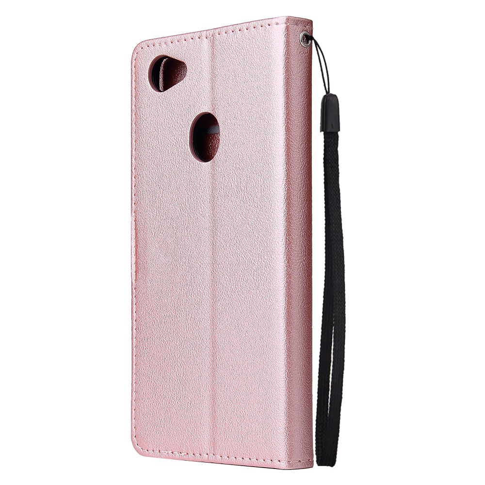 For OPPO F7 Wallet-type PU Leather Protective Phone Case with Buckle & 3 Card Position Rose gold - Image 2