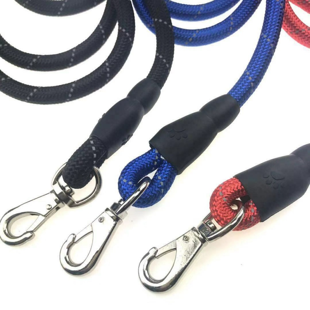 Dog Rope Lead Leash Training Padded Handle Reflective Nylon Traction blue - Image 2