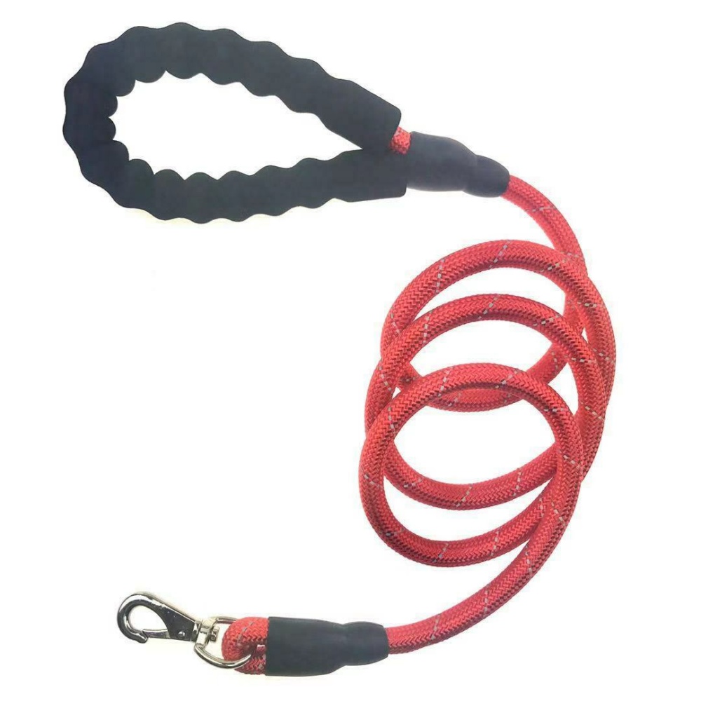 Dog Rope Lead Leash Training Padded Handle Reflective Nylon Traction black - Image 3