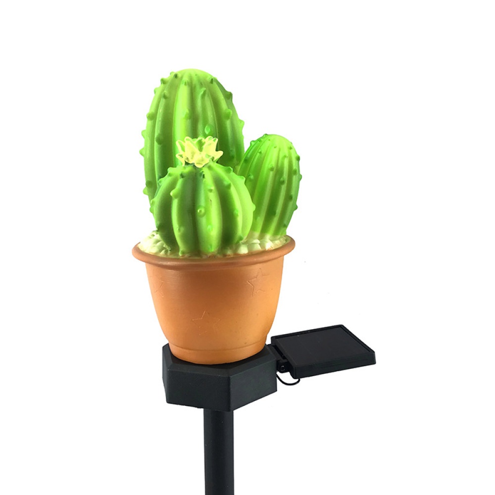 Solar LED Lawn Lamp Cactus Shape Spike Light for Outdoor Garden Yard Ground Three-headed prickly pear