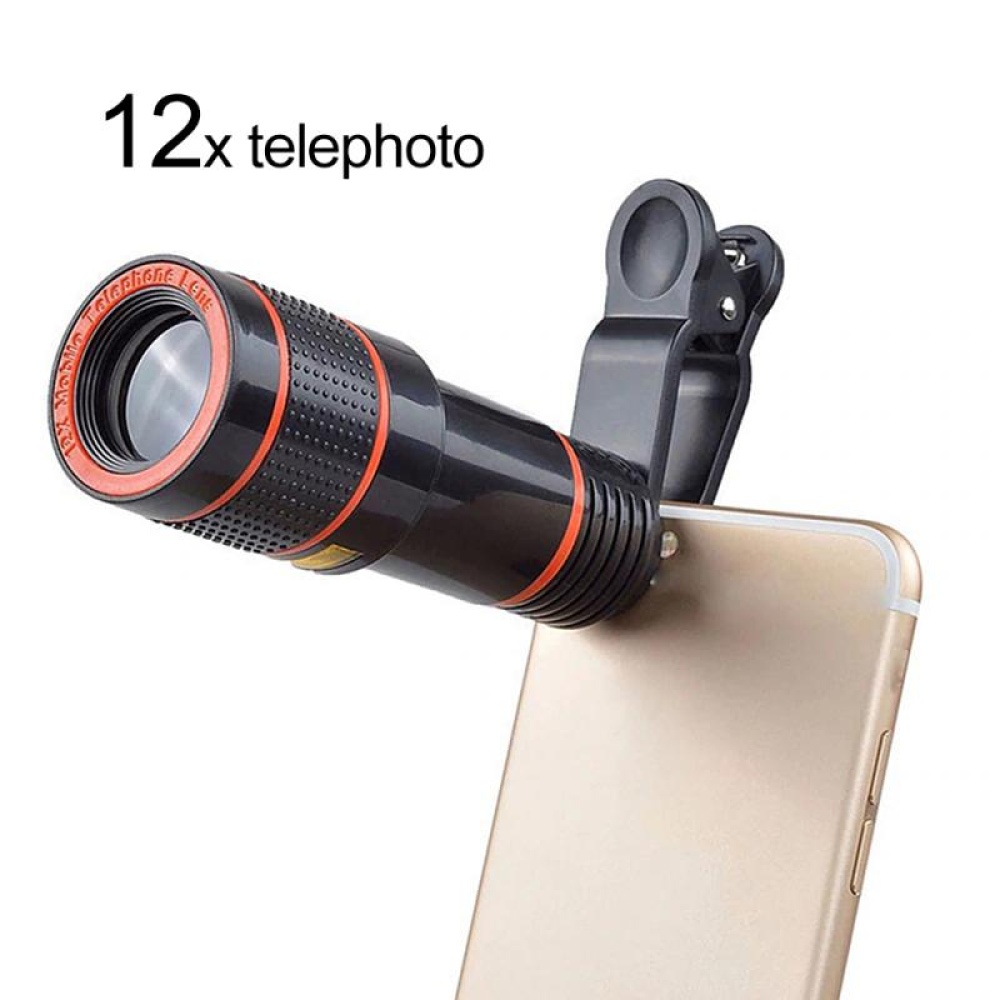 12x 8x Optical Zoom Macro HD Lens With Cap Phone Clip For Smartphone Camera 8X lens - Image 2