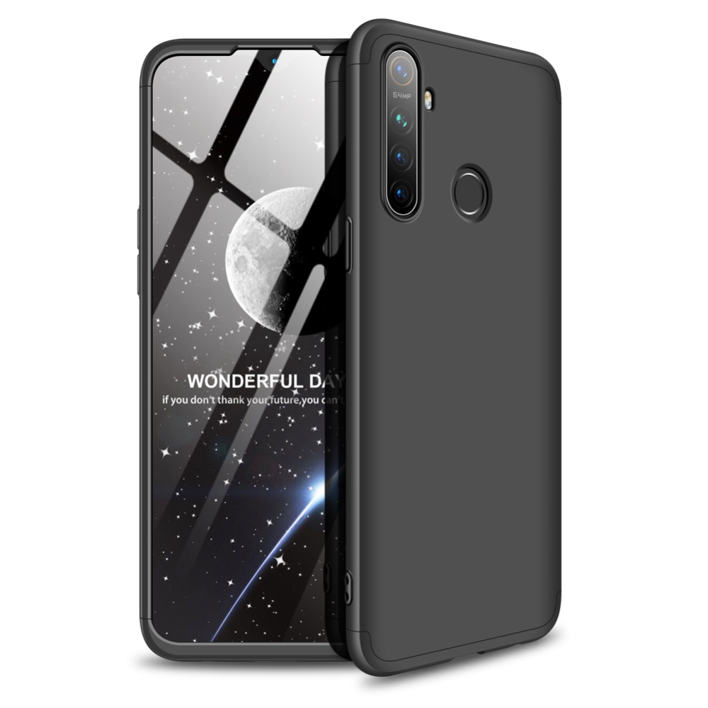 for OPPO Realme 5 Anti-Collision Protection Cover 360 Degree Full Coverage Phone Case Cellphone Shell black - Image 2