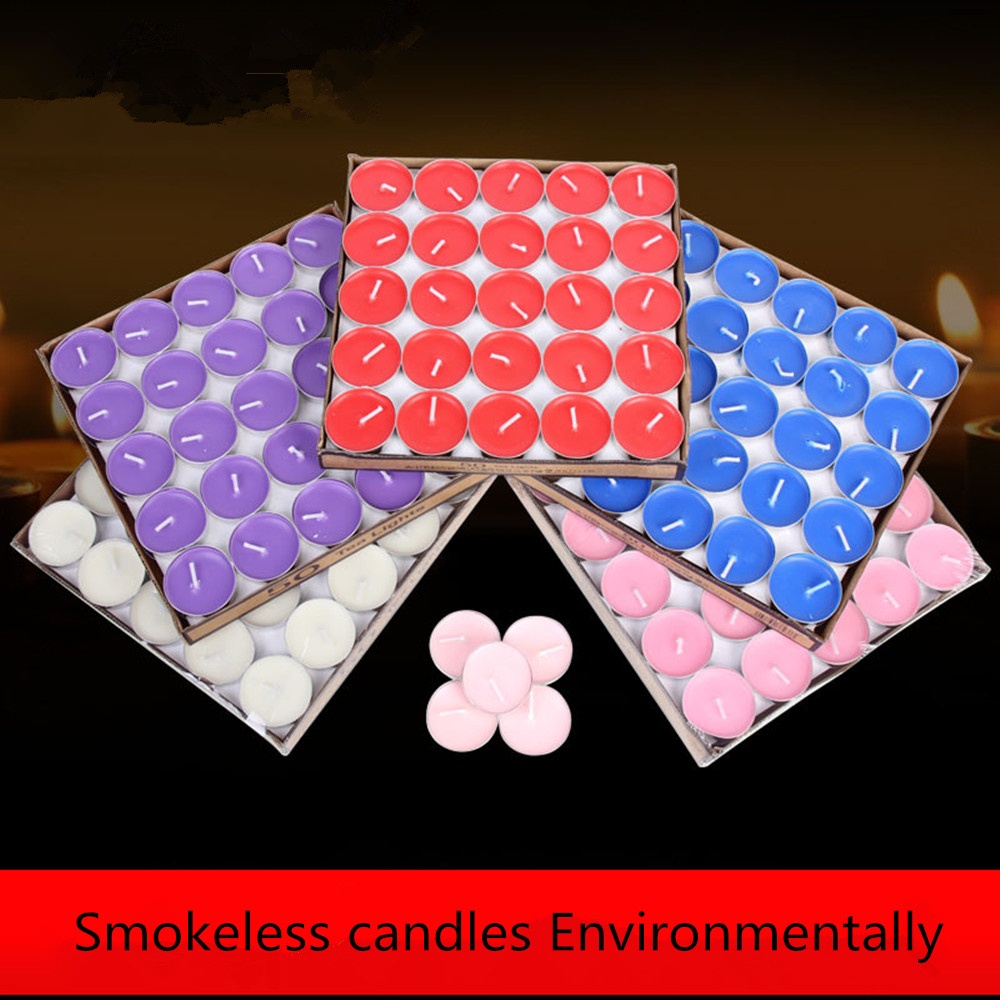 Smokeless Scented Candle (50pcs), Environmentally Friendly & Long-Lasting Lights for Parties, Weddings, Birthdays etc. Pink - Image 2