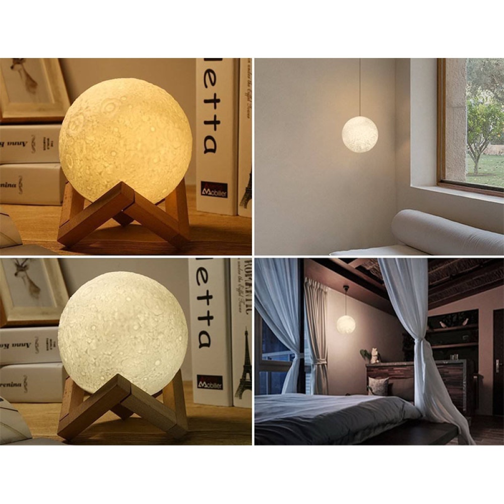 LED Moon Night Light 3D Touch Sensor Lamp Remote Control 16 Colors + 7 - Image 2