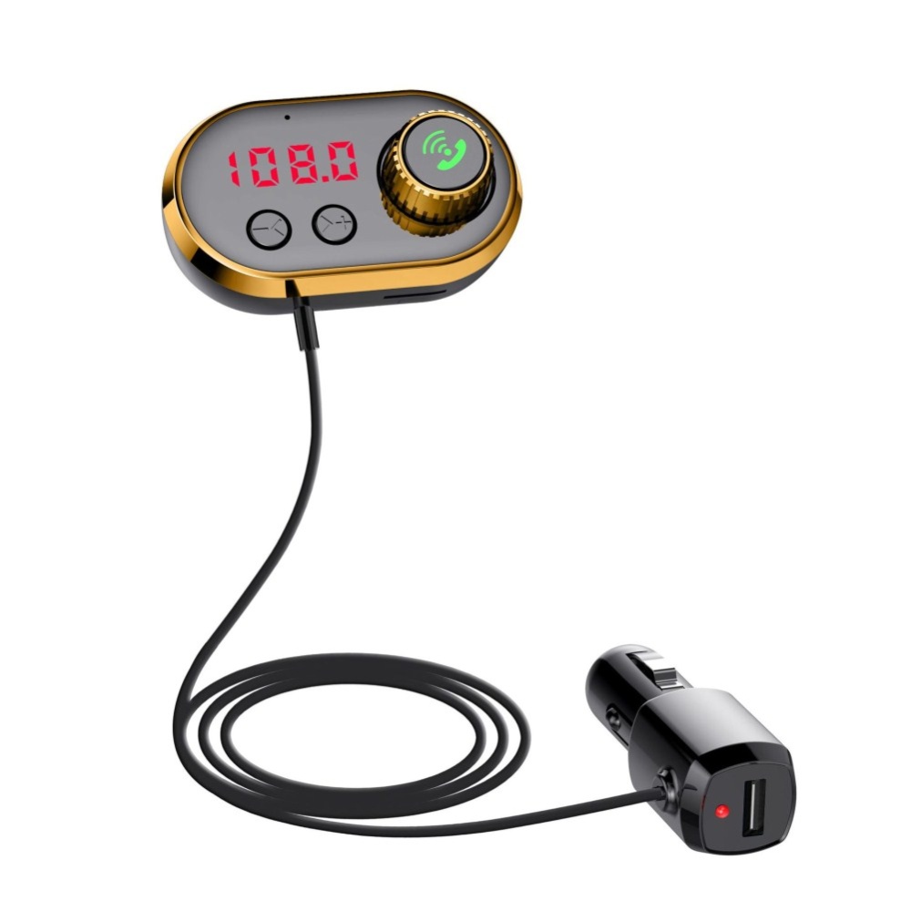 5V2.4A Car Blutooth MP3 Player with Solid Aromatherapy Core Gold - Image 2