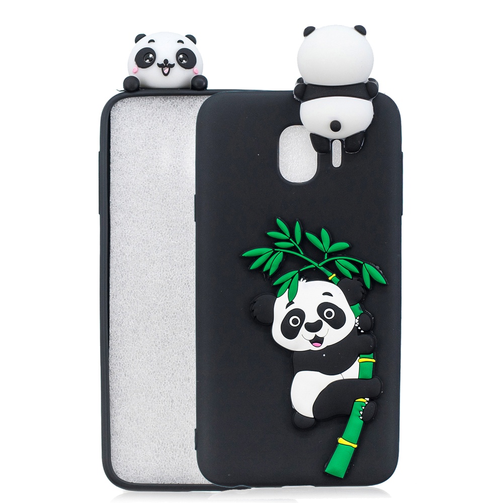 For Samsung J4 2018/J4 Plus Phone Case 3D Cartoon Panda Bamboo Cellphone Back Shell Shockproof Smartphone Cover Light blue - Image 2