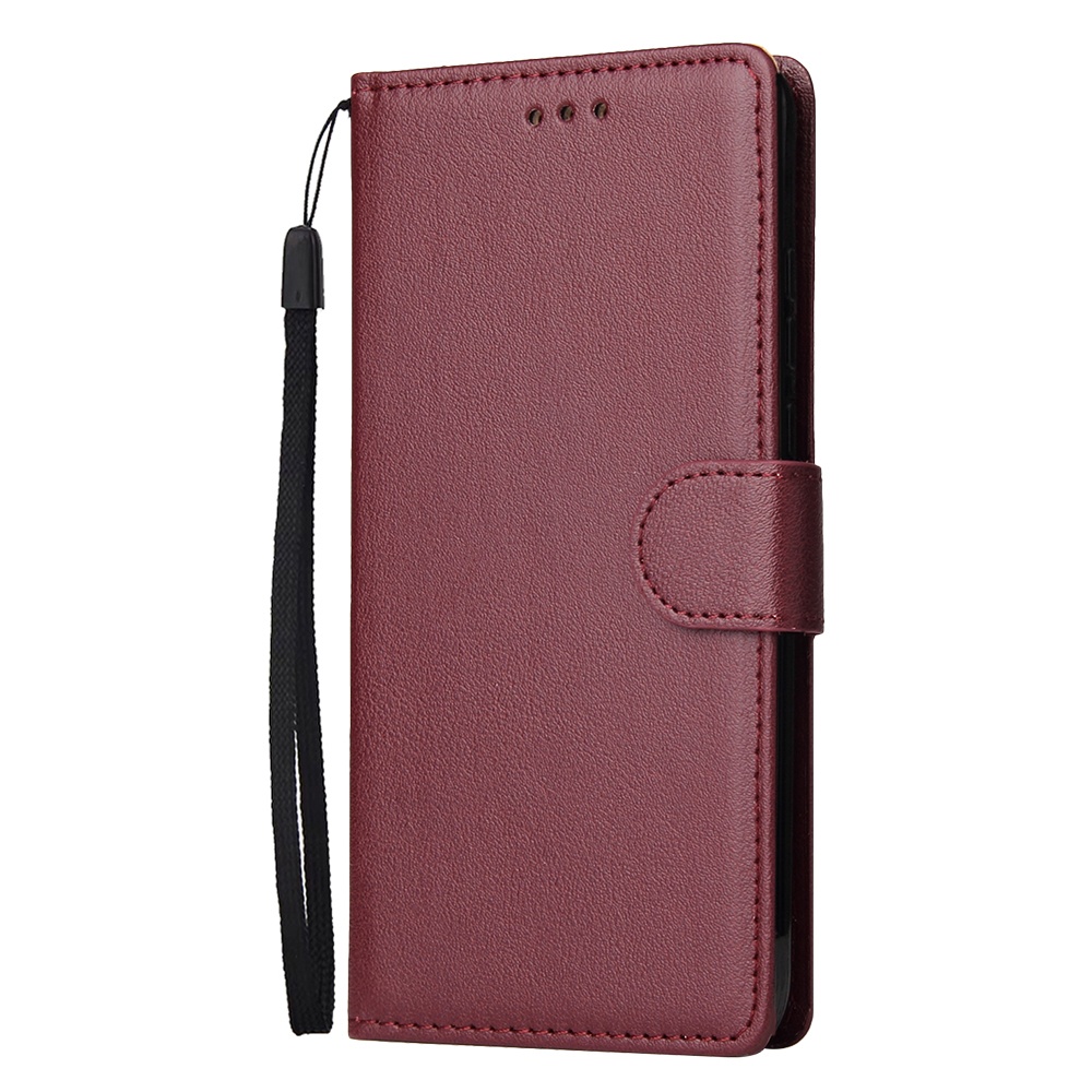 For HUAWEI P30 lite/nova 4E Flip-type Leather Protective Phone Case with 3 Card Position Buckle Design Cover Red wine - Image 2