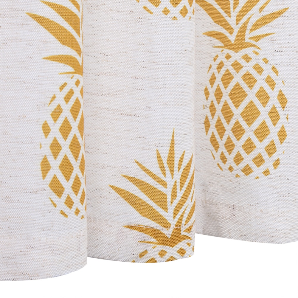 2PCS Small Window Curtains Tiers Pineapple Print Rod Pocket Curtain Set Kitchen Bathroom Bedroom Drapes - Image 3