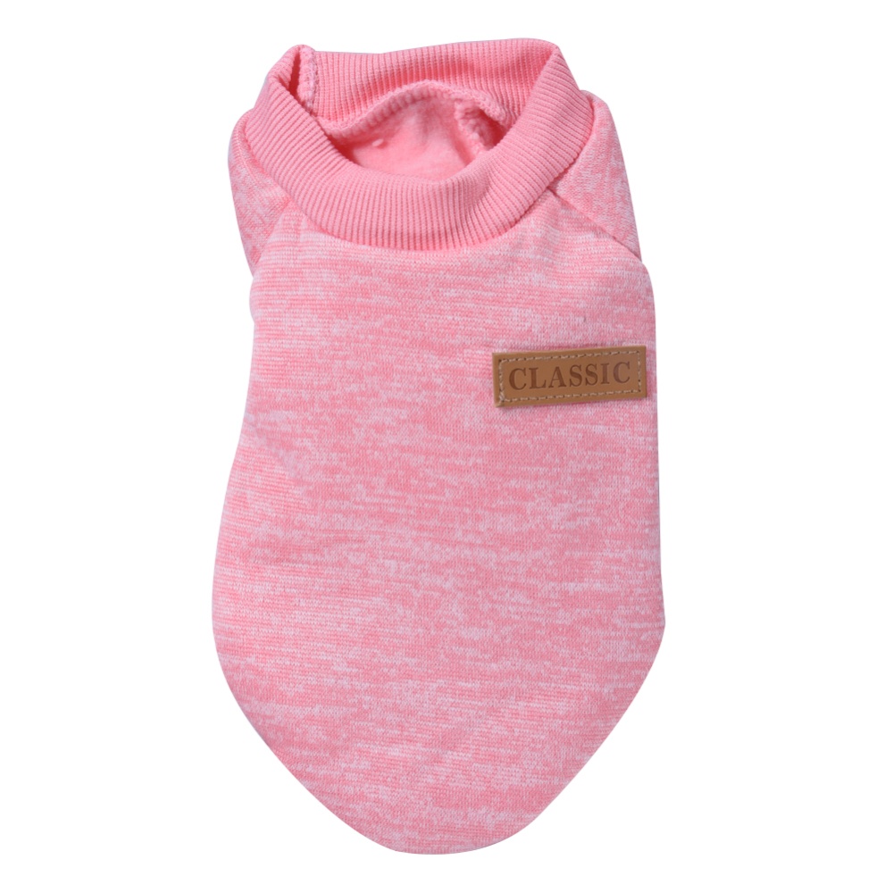 Dog Classic Sweaters, Pet Puppy Warm Clothes, Winter Soft Cat Jacket Coat Hoodies For Chihuahua Yorkie, Dogs XS-XXL Pink_S