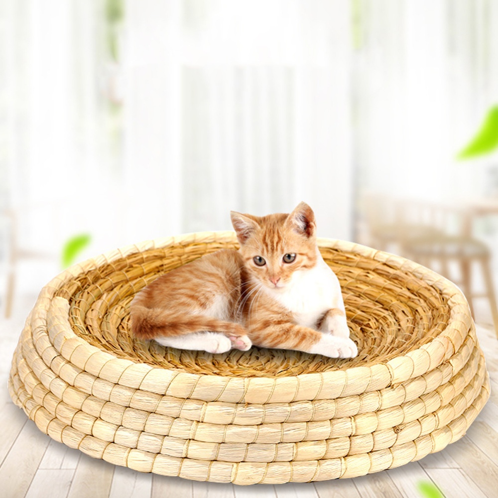 Rattan Cat Litter Natural Environmental Friendly Pet Nest 50cm in diameter