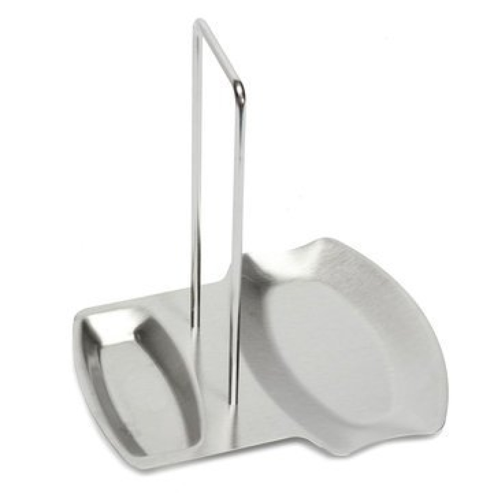 Kitchen Stainless Steel Pan Pot Cover Rack Lid Stand Spoon Rest Holder Silver - Image 3