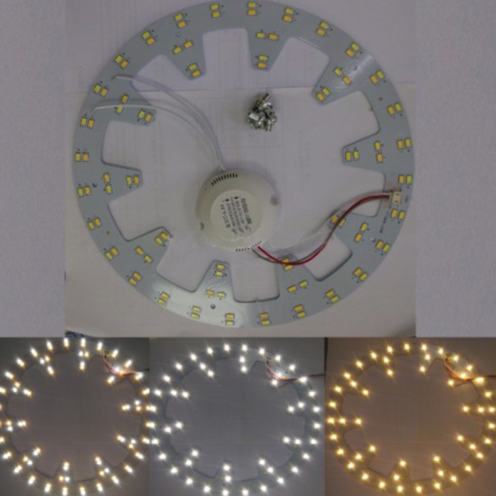 10.82in Diameter 24W 96 LEDs 5730 SMD Three Light Colors(Warm White + Soft White) LED Ceiling - Multicolor - Image 2