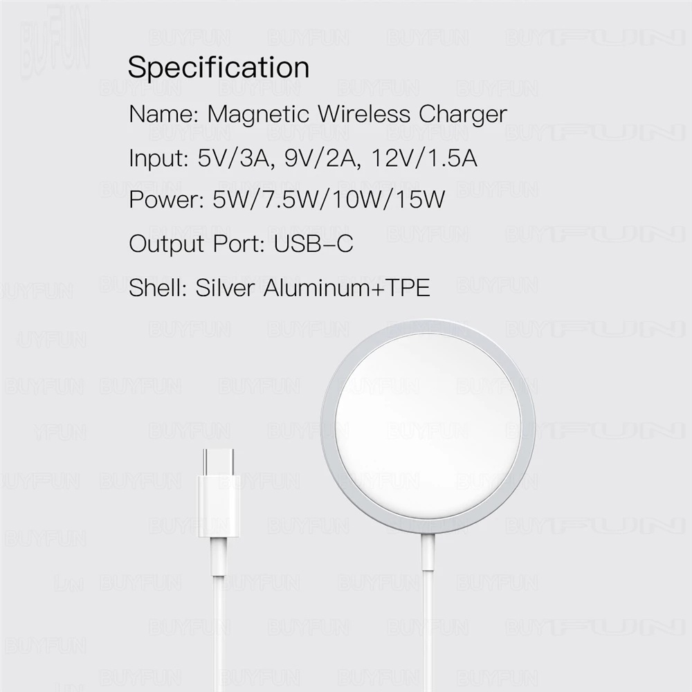 15w Magnetic Wireless Charger Fast Adapter Quick For Iphone white - Image 2