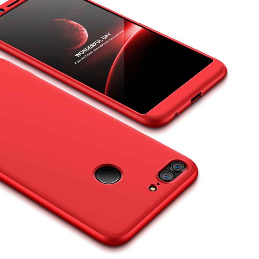 For HUAWEI Honor 9 Lite Full Body 360 Degree Protection PC Back Cover red - Image 2