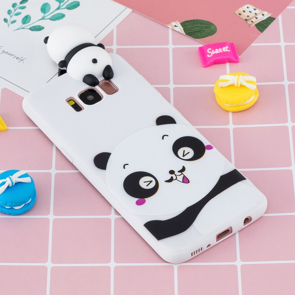 For Samsung S8 3D Cartoon Lovely Coloured Painted Soft TPU Back Cover Non-slip Shockproof Full Protective Case white - Image 2