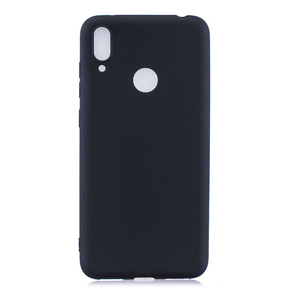 For HUAWEI Y7 2019 Lovely Candy Color Matte TPU Anti-scratch Non-slip Protective Cover Back Case black - Image 2