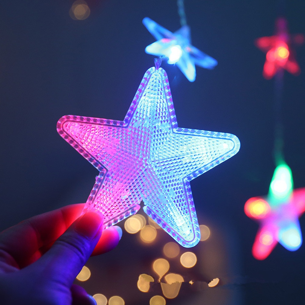 Led String Lights Star Fairy Window Curtain Indoor Tree Decoration Warm White - Image 3