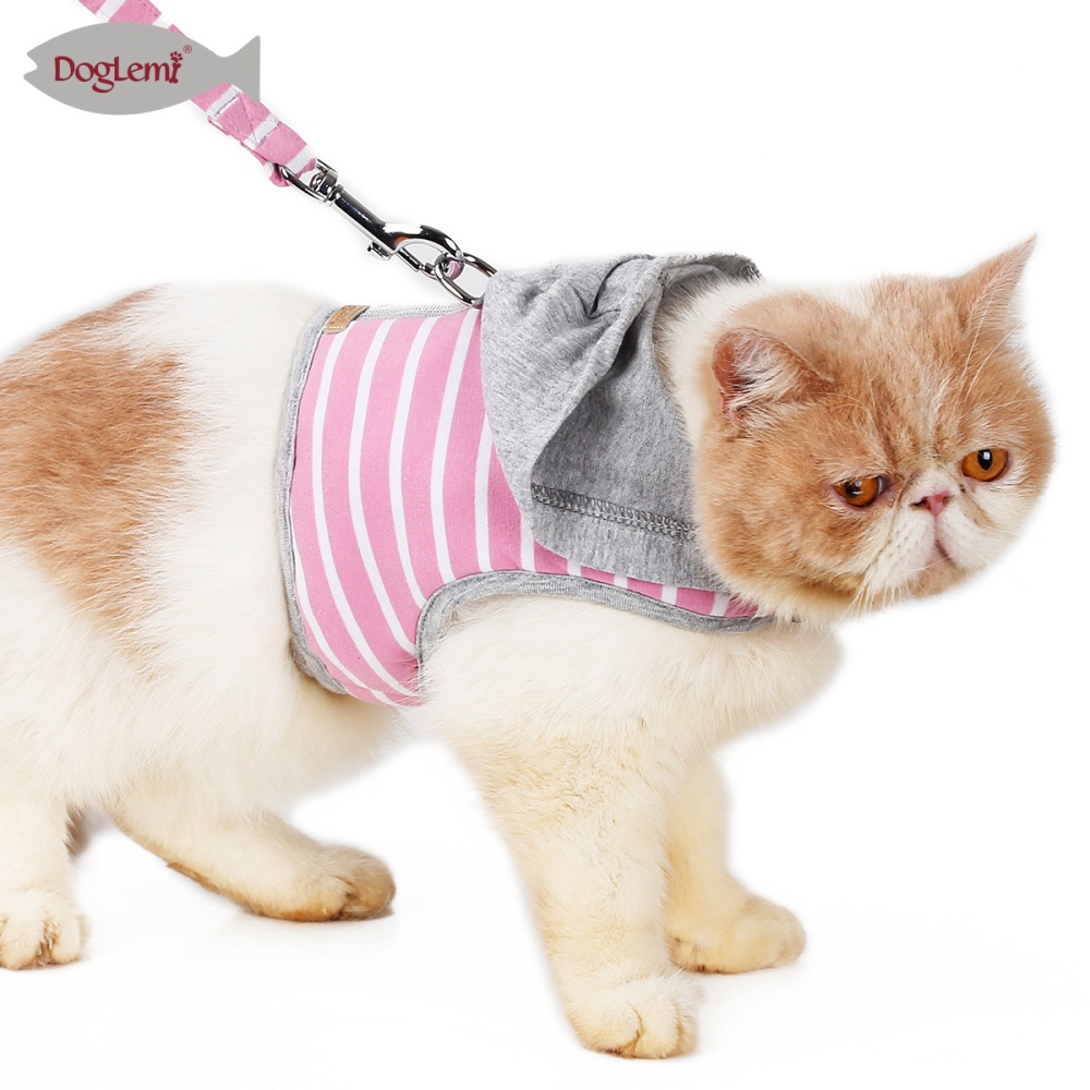 Cat Dog Harness & Leash Set Adjustable Puppy Kitten Walking Harnesses Vest Traction Belt for Small Dogs Cats Orange_XS - Image 3