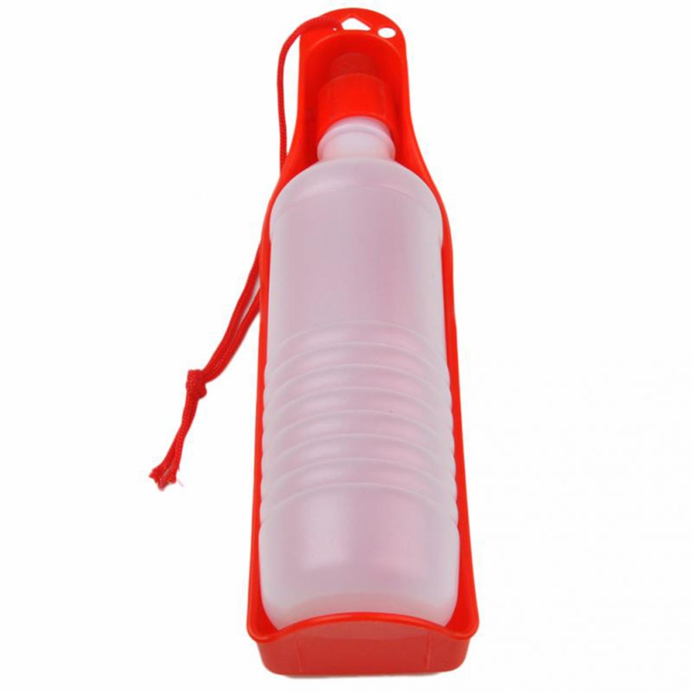 250ML/500ML Outdoor Portable Pet Dog Water Bottles Foldable Tank Travelling Bowl Feeding Dispenser red_500ml - Image 3