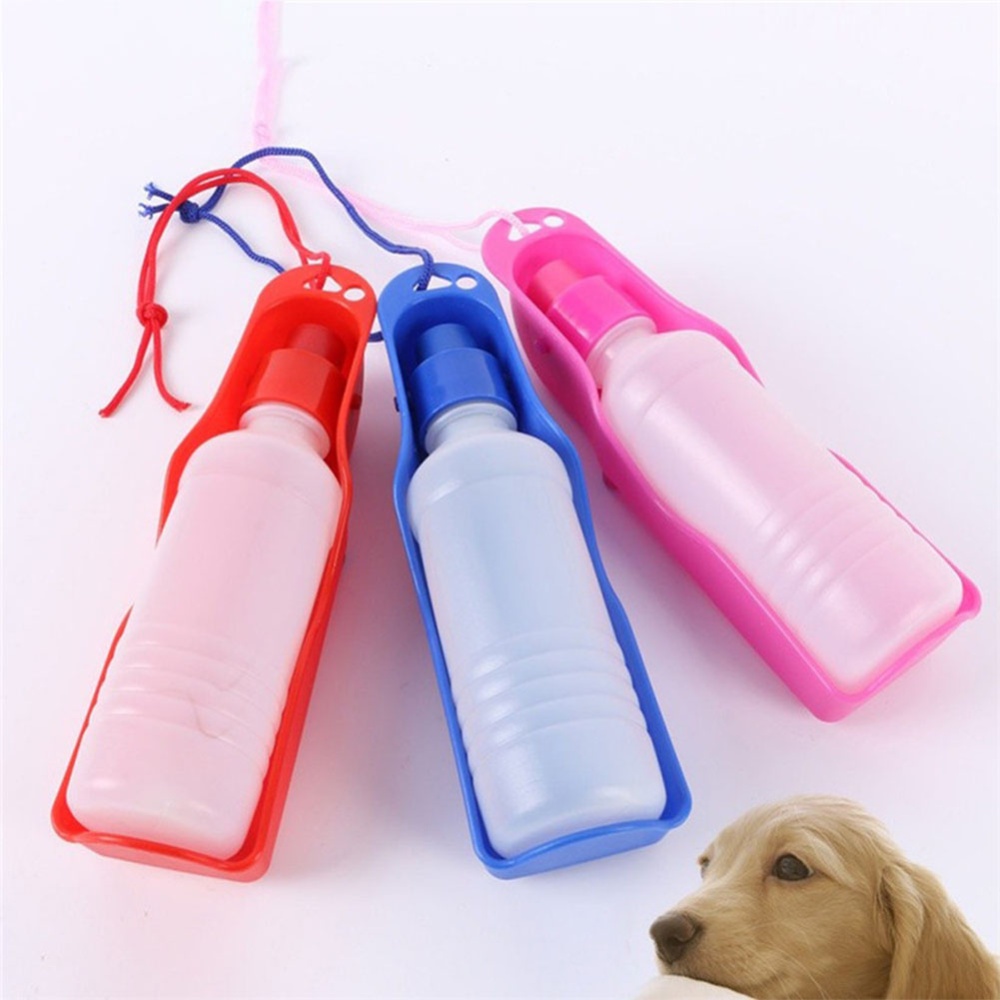 250ML/500ML Outdoor Portable Pet Dog Water Bottles Foldable Tank Travelling Bowl Feeding Dispenser red_500ml - Image 2