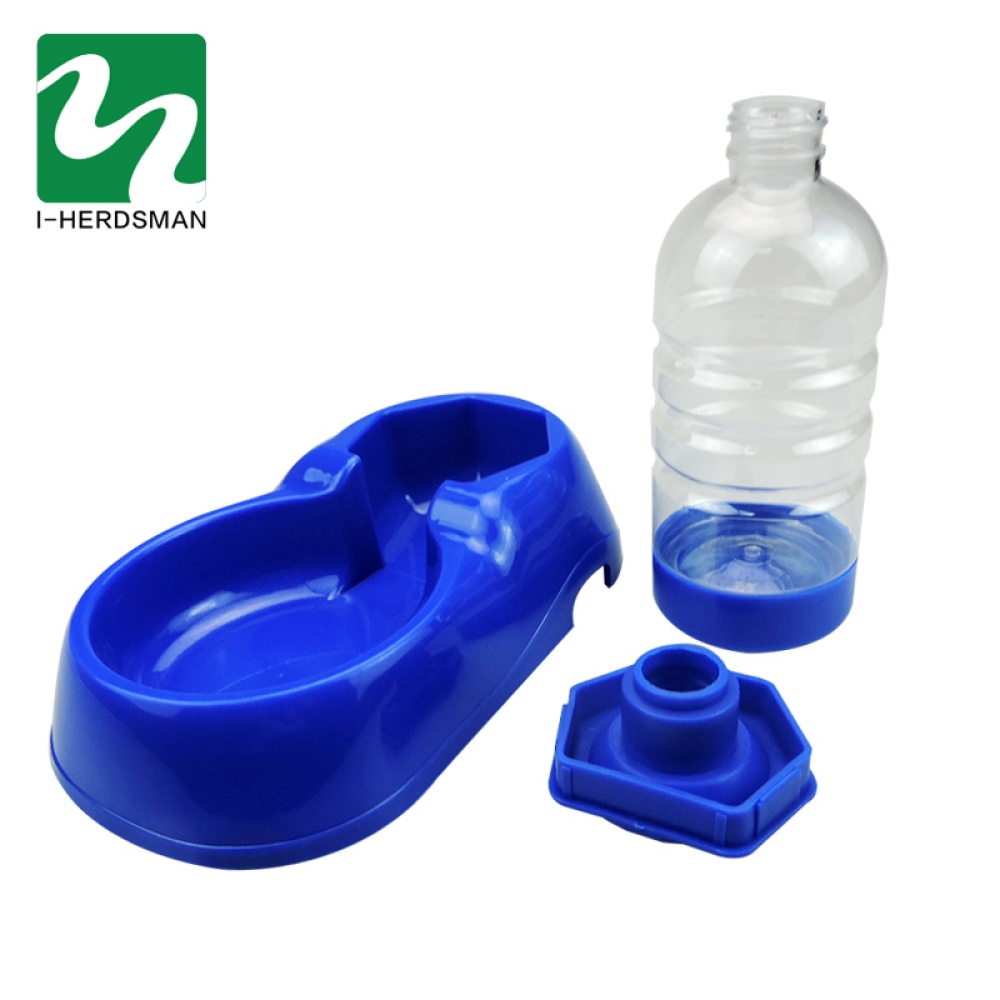 Pet Dog Cat Automatic Water Dispenser Food Dish Bowl Feeder Drinking Bottle blue_500mL - Image 2