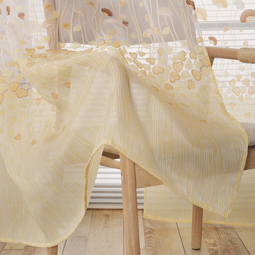 Shade Curtains Bedroom Tulle Living Room Romantic Princess Decoration Window Shades yellow_1.4*2.4m