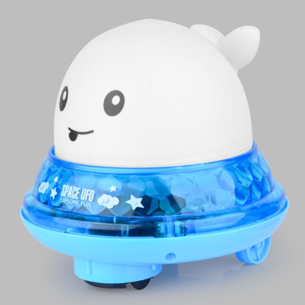 Water Spray Bath Toy Whale Shape Led Light Music Ball Baby Induction jet whale (white) + universal base