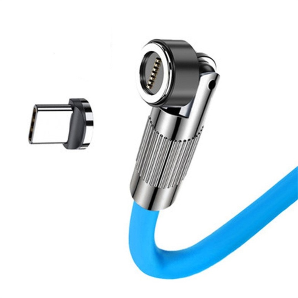 120w 6a Fast Charge Cable 180-degree Rotation Charger for Xiaomi Huawei Sky Blue Android Head - Image 2