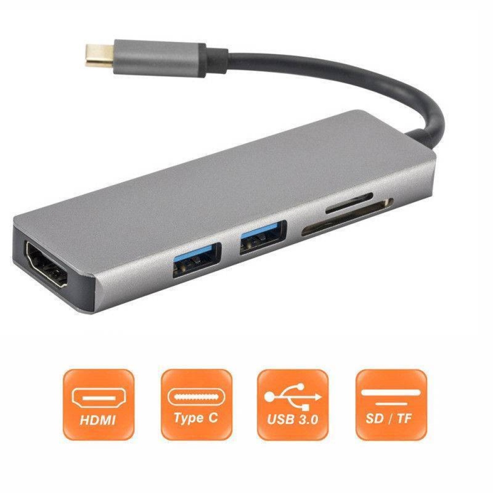 For MacBook Pro Hub Thunderbolt 3 Docking Station USB C to HDMI Adapter Silver grey - Image 2