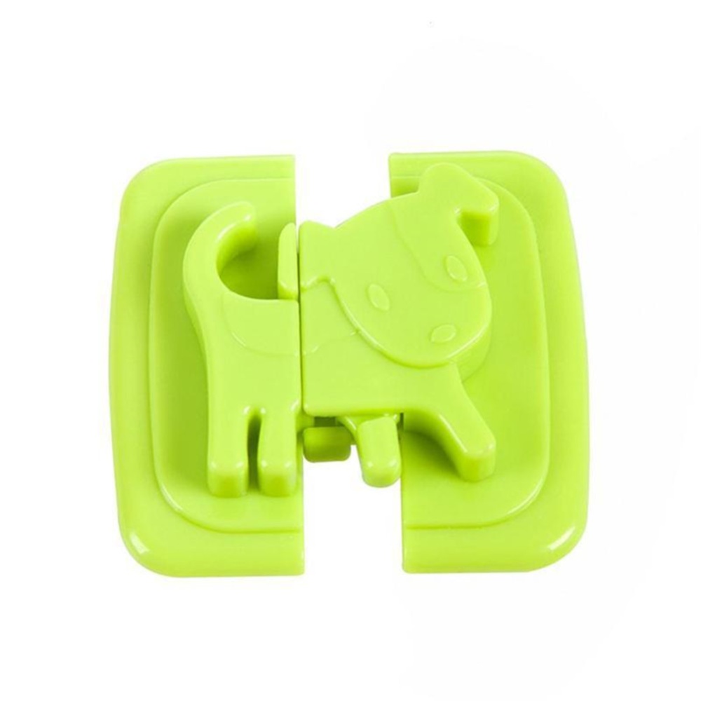 Child Safety Cartoon Figure Multi-function Refrigerator Lock Flat Cabinet Door green_6*6cm