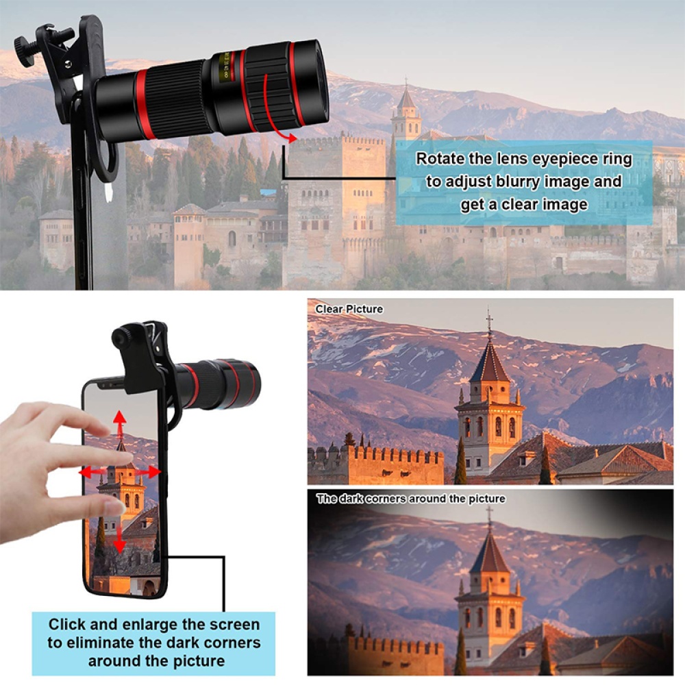 Phone Trinket 20X Telephoto Lens Zoom Tripod Wireless Remote Shutter Photo Holder for Most Smartphone - Image 2