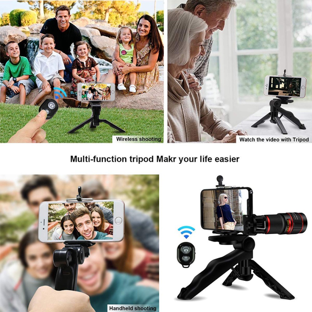 Phone Trinket 20X Telephoto Lens Zoom Smartphone Tripod Wireless Remote Shutter Photo Holder for Most - Image 2