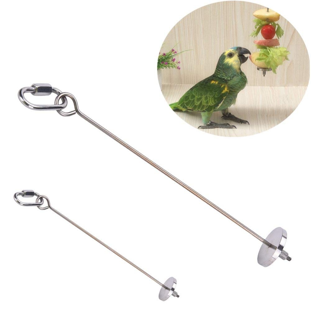 Stainless Steel Small Parrot Toy Meat Kabob Food Holder Stick Fruit Animal Skewer Bird Treating Tool S-12cm - Image 2