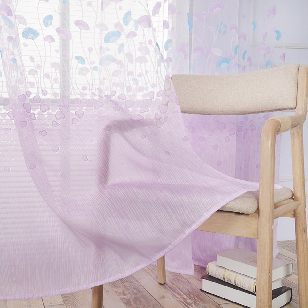 Shade Curtains Bedroom Tulle Living Room Romantic Princess Decoration Window Shades purple_1*2.7m