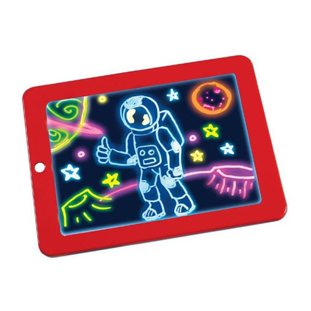 Children Painting Board 3D Drawing Pad Writing Plate Kids Art Sketchpad With Brush Cards Boys Girls Gift Red - Image 2