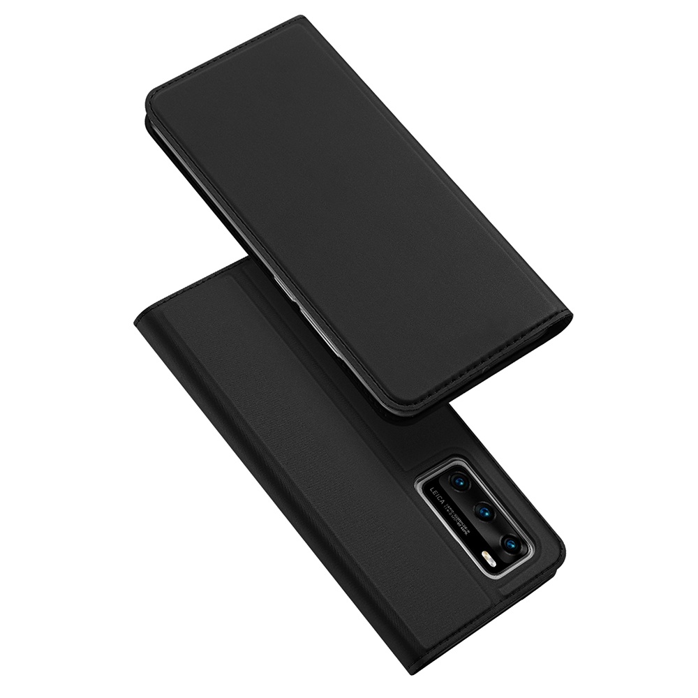 DUX DUCIS For HUAWEI P40 Leather Mobile Phone Cover Magnetic Protective Case Bracket with Cards Slot black - Image 2