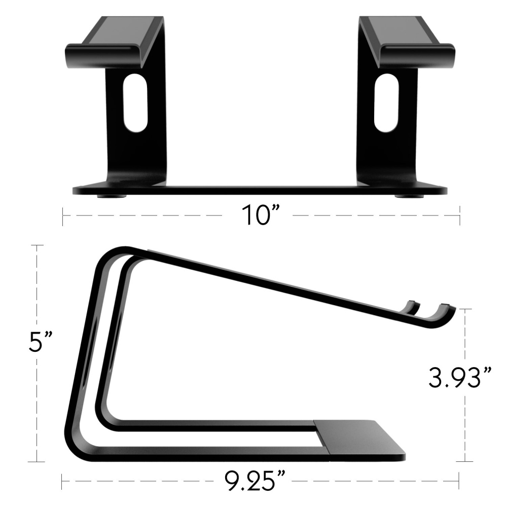 Laptop Riser Stand Universal Detachable Portable Aluminum Alloy Notebook PC Desk Holder black - Image 2