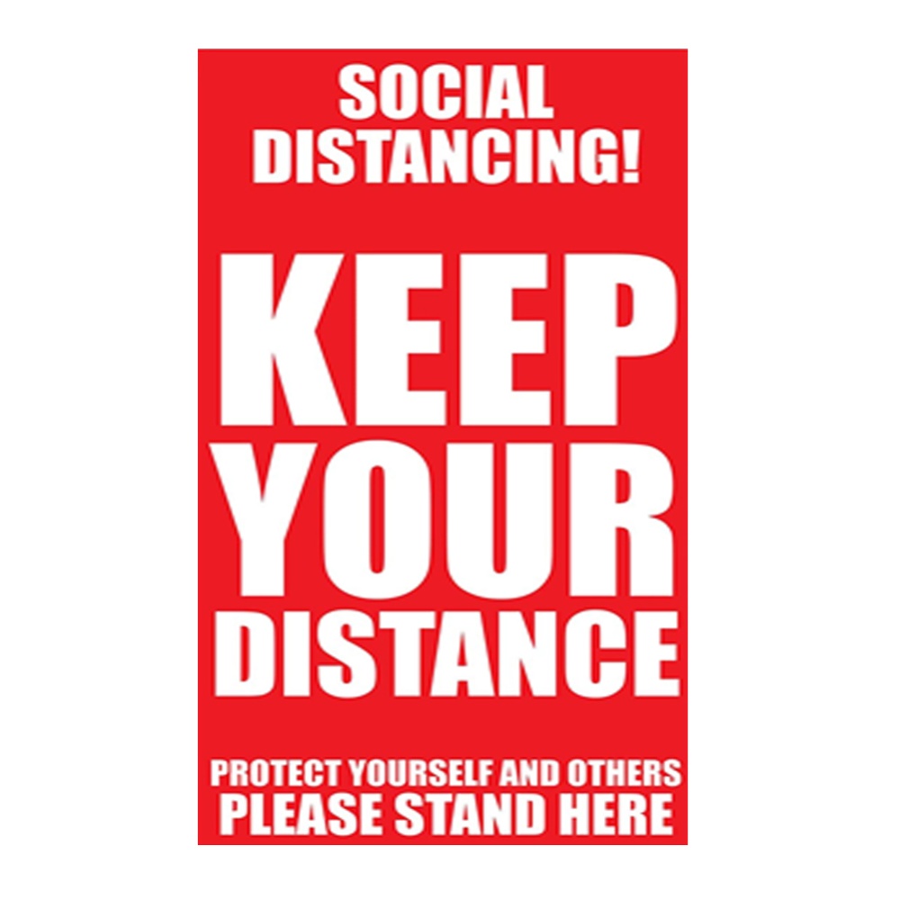 12pcs Stickers Social Distancing Keep Your Distance Stand Here Line Crowd Control Floor Sticker Decals - Image 2