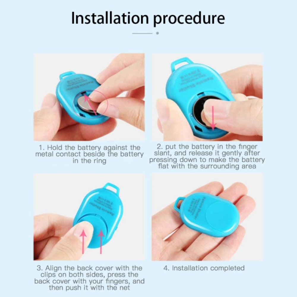 Bluetooth-compatible Selfie Controller Wireless Remote Control Button Self-timer Camera Stick Blue - Image 2