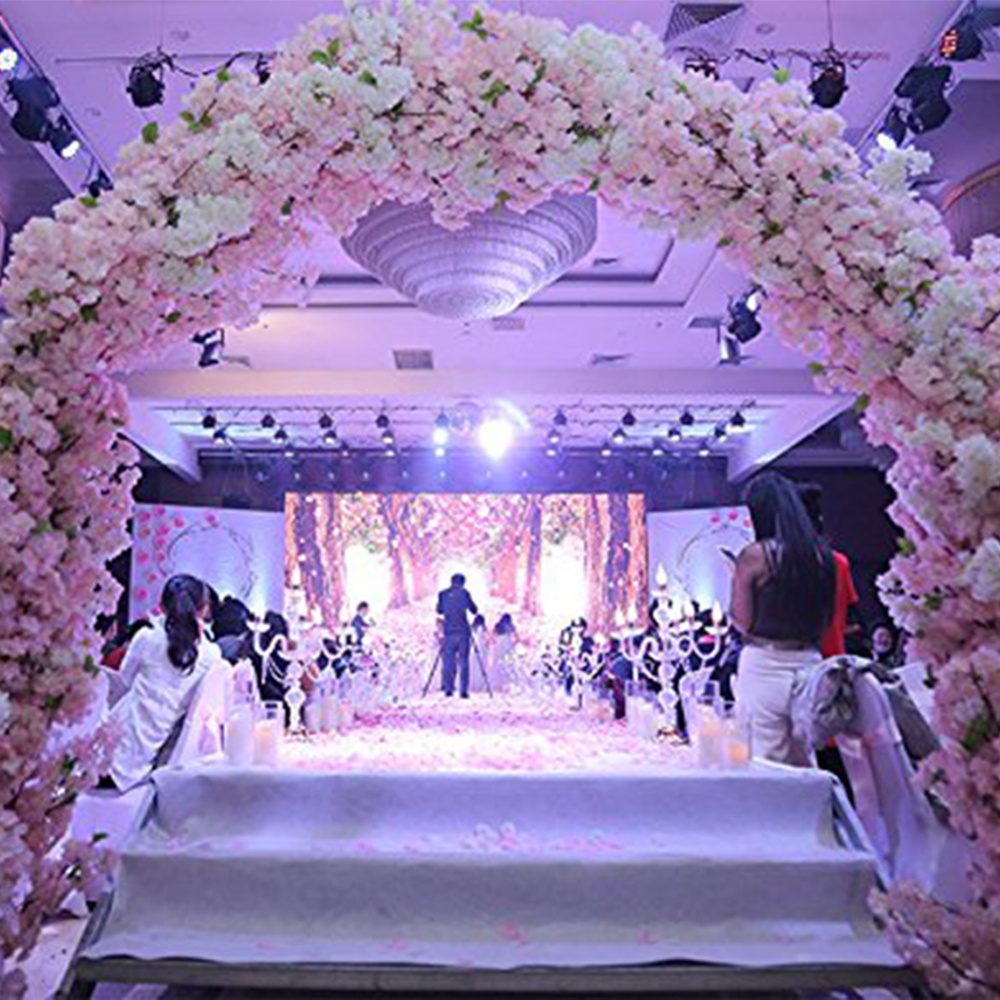 1.8M / 5.9FT Artificial Cherry Blossom Rattan Wreath Party Wedding Decor Light pink - Image 3